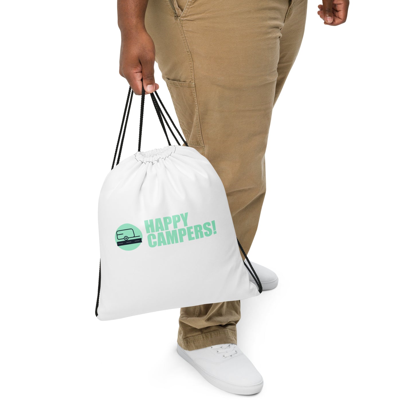 Happy Campers Drawstring bag - Ideal for Shower Block Visits